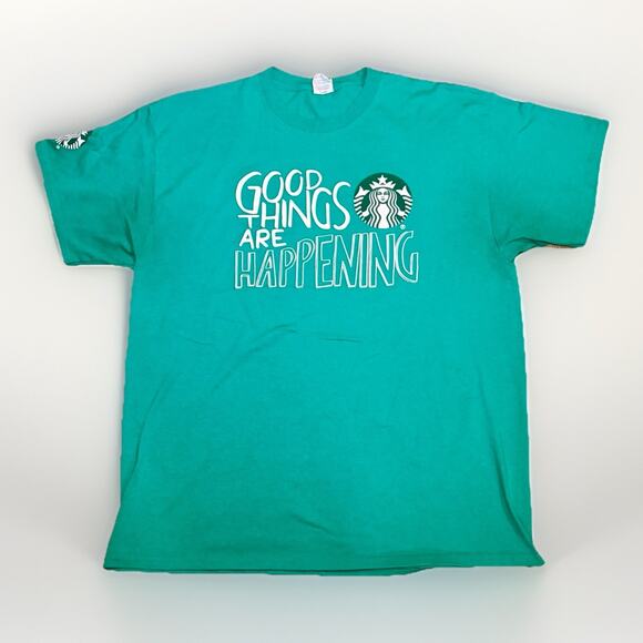 Starbucks Other - Starbucks Good Things Are Happening Green Graphic T Shirt Mens XL Short Sleeve